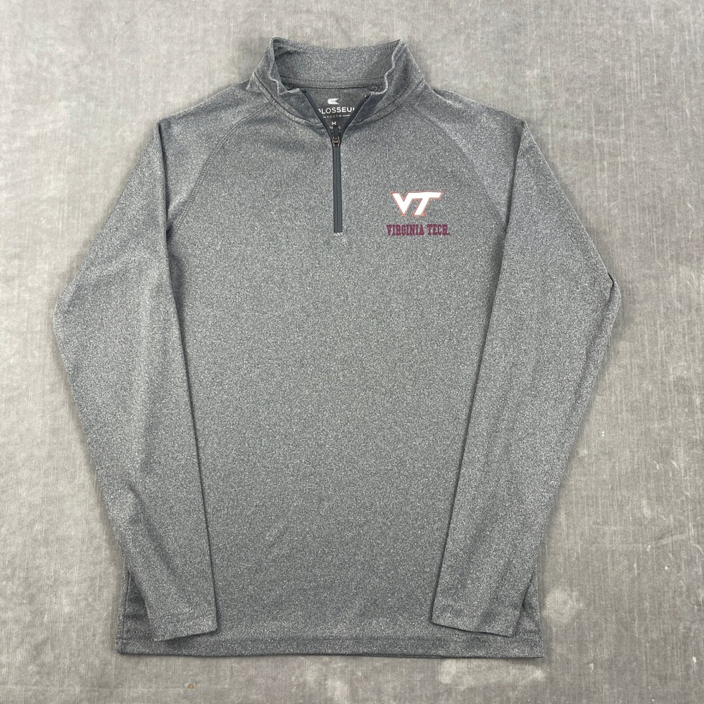 Virginia Tech Hokies Colosseum Kids Youth Medium Charcoal Grey Quarter Zip